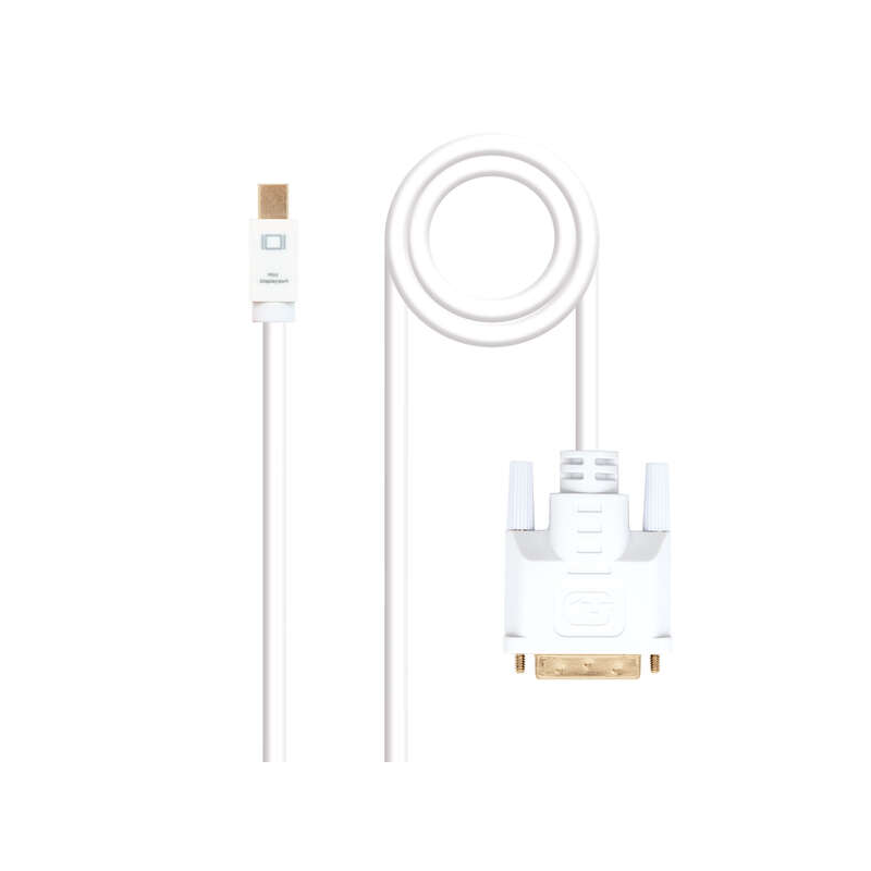 Nanocable Câble Convertisseur Mini DP Mâle vers DVI Mâle 5m - Couleur Blanche