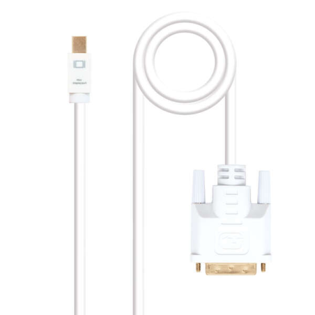 Nanocable Câble Convertisseur Mini DP Mâle vers DVI Mâle 5m - Couleur Blanche