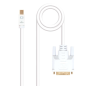 Nanocable Câble Convertisseur Mini DP Mâle vers DVI Mâle 5m - Couleur Blanche