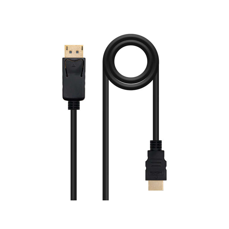 Câble Convertisseur Nanocable Displayport vers HDMI - DP/M - HDMI/M - 1 m - Couleur Noir