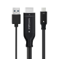 Câble convertisseur Nanocable HDMI Mâle vers USB-C Mâle - Longueur 1,8 m - Couleur Noir