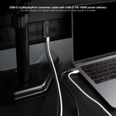 Câble adaptateur Nanocable USB-C vers DisplayPort 1.4 - Longueur : 1,8 m - Résolution : 8K - Boîtier en aluminium - Alimentation