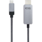 Câble Convertisseur USB-C Mâle vers HDMI Mâle 1.80m - Couleur Noir/Argent