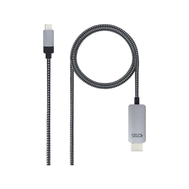 Câble Convertisseur USB-C Mâle vers HDMI Mâle 3m - Couleur Noir/Argent