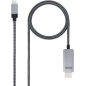 Câble Convertisseur USB-C Mâle vers HDMI Mâle 3m - Couleur Noir/Argent