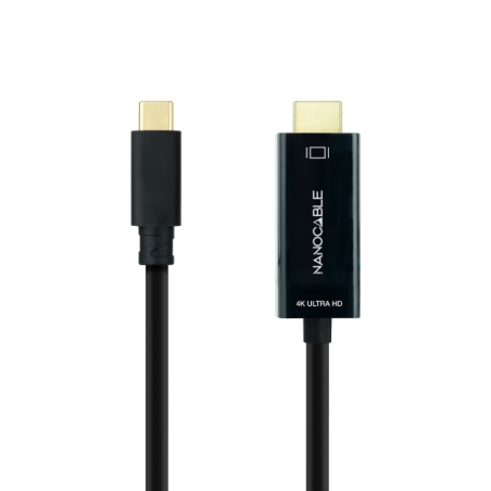 Câble convertisseur Nanocable USB-C vers HDMI 4K à 60 Hz - USB-C/M-HDMI/M - 5 m - Noir