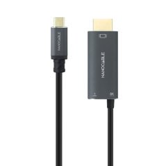 Câble adaptateur Nanocable USB-C vers HDMI - Longueur : 1,8 m - Résolution : 8K - Boîtier en aluminium - Dimensions : 195 × 230