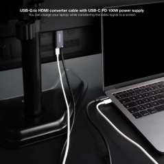 Câble adaptateur Nanocable USB-C vers HDMI - Longueur : 1,8 m - Résolution : 8K - Boîtier en aluminium - Dimensions : 195 × 230