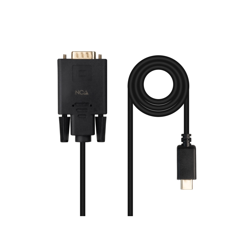 Câble convertisseur Nanocable USB-C vers VGA - USB-C/M-HDB15/M - 1,8 m - Noir