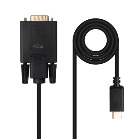 Câble convertisseur Nanocable USB-C vers VGA - USB-C/M-HDB15/M - 1,8 m - Noir