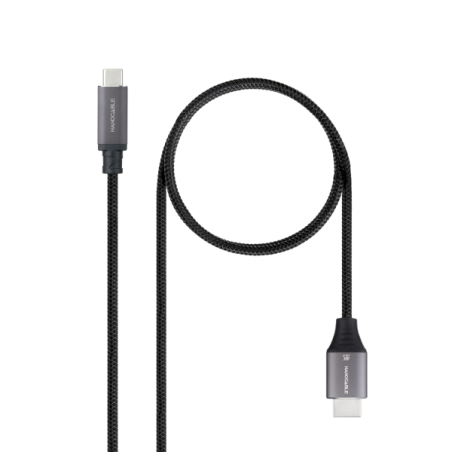 Câble adaptateur Nanocable USB-C vers HDMI - Longueur : 1,8 m - Résolution : 4K - Boîtier en aluminium - Dimensions : 195 x 230