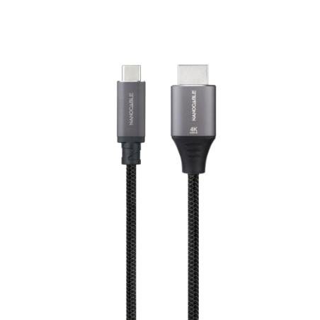 Câble adaptateur Nanocable USB-C vers HDMI - Longueur : 1,8 m - Résolution : 4K - Boîtier en aluminium - Dimensions : 195 x 230