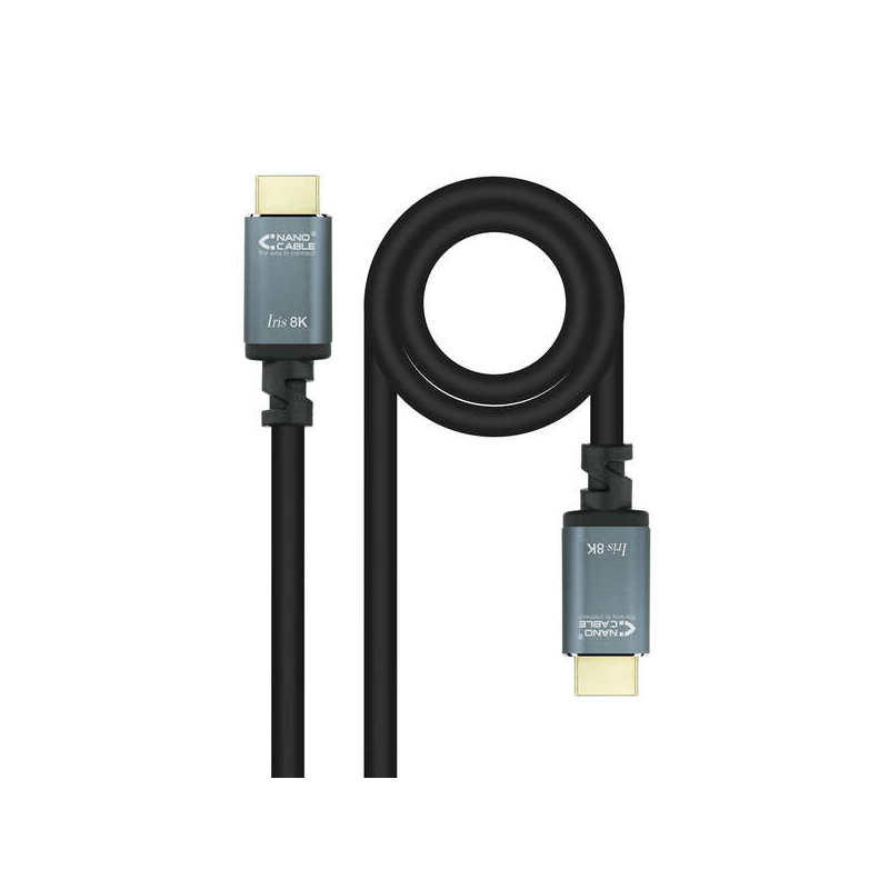 Câble Nanocable HDMI 2.1 IRIS 8K Mâle vers HDMI 2.1 IRIS 8K Mâle 1m - Couleur Noir