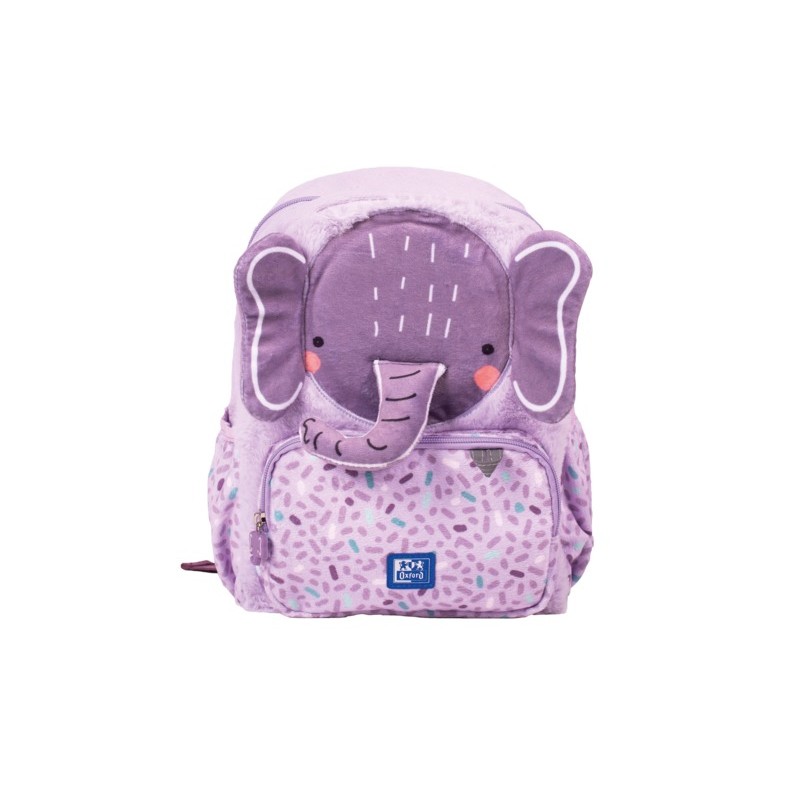 Oxford Kids Sac à dos enfant 8,5 L Peluche douce au toucher - Design Ellie Elephant - Idéal pour les petits enfants - Spacieux