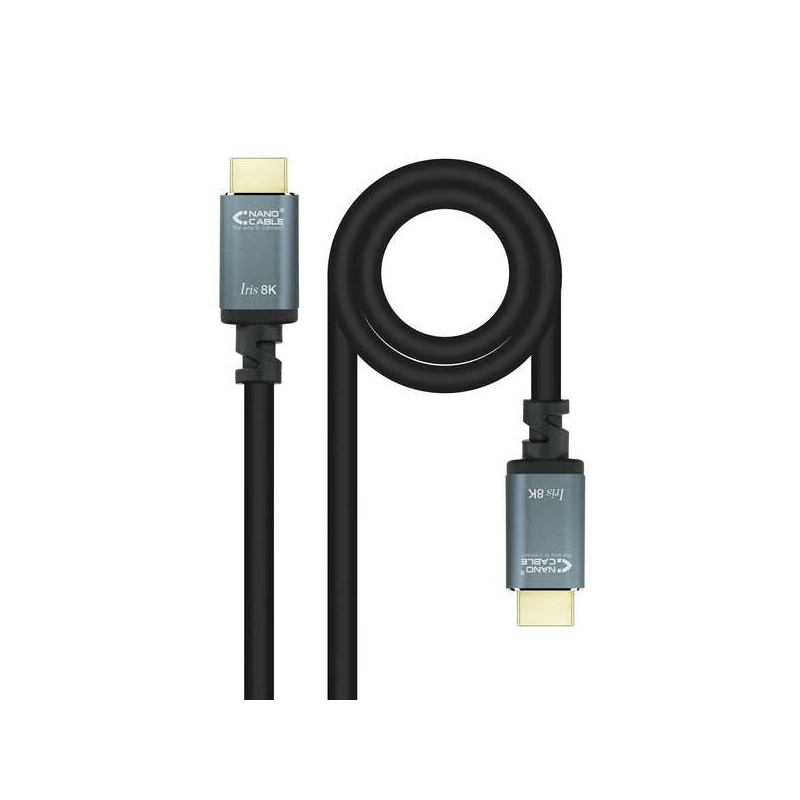 Câble Nanocable HDMI 2.1 IRIS 8K Mâle vers HDMI 2.1 IRIS 8K Mâle 3m - Couleur Noir