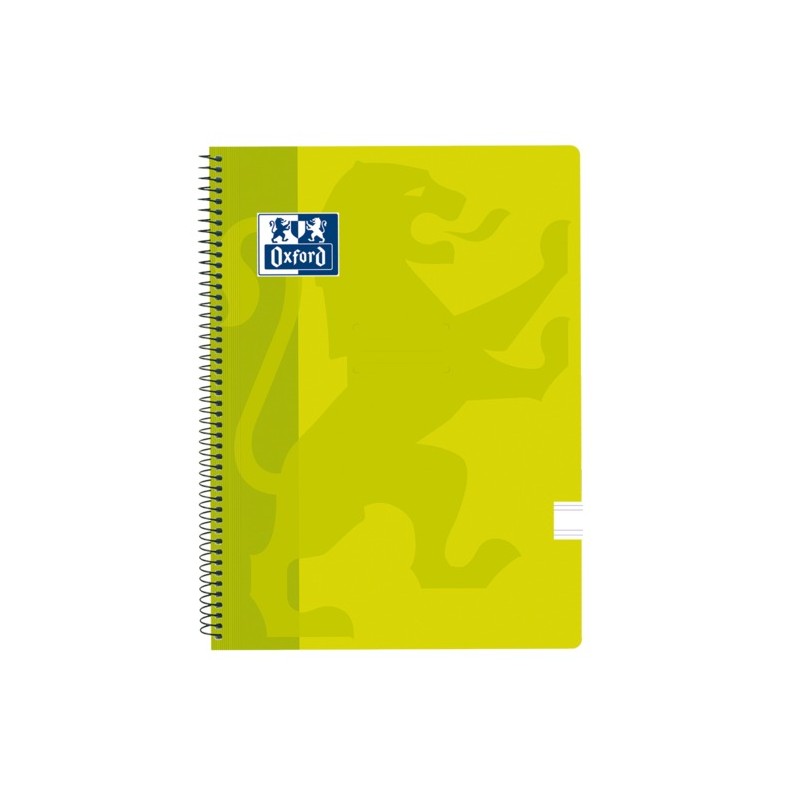 LOT de 5 Oxford School Classic Carnet à spirales avec couverture en plastique – Ligne directrice 2.5 avec marge – 80 feuilles –