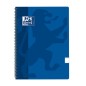 LOT de 5 Oxford School Classic Carnet à spirales avec couverture en plastique – Règle 2.5 avec marge – 80 feuilles – Bleu marine
