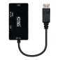 Convertisseur Nanocable Displayport vers VGA / DVI / HDMI - 3 en 1 - DP 1.2/M-VGA/H-DVI/H-HDMI/H 4K - 15 cm - Couleur Noir