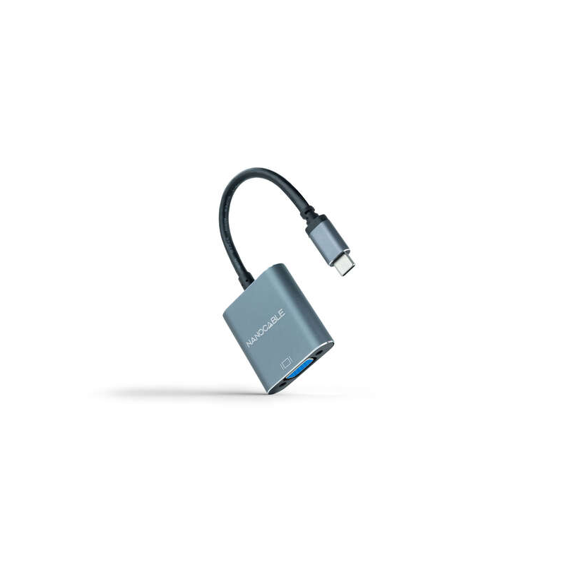 Convertisseur Nanocable USB-C vers VGA - Aluminium - 10cm - Couleur Gris