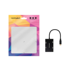 Convertisseur Nanocable USB-C/M vers HDMI/H + DVI/H + DP/H + VGA/H - 10cm - Couleur Noir