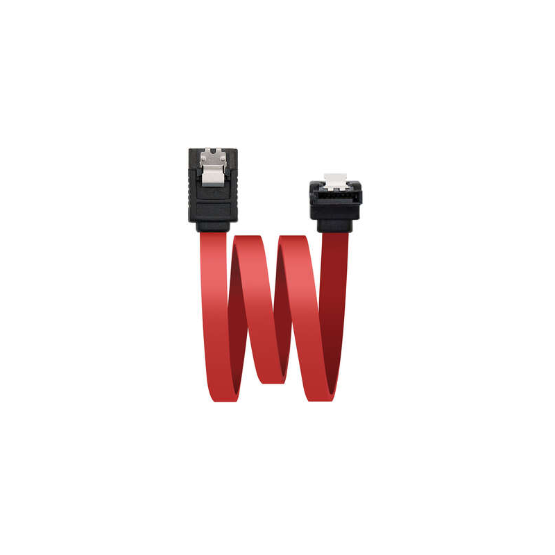 Câble de Données SATA Coudé Nanocable avec Ancres 0.50m - Couleur Rouge