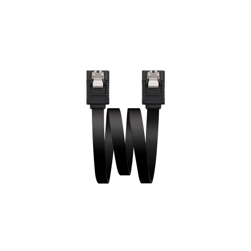 Câble de Données Nanocable SATA III 6Gbps avec Ancres 0.50m - Couleur Noir
