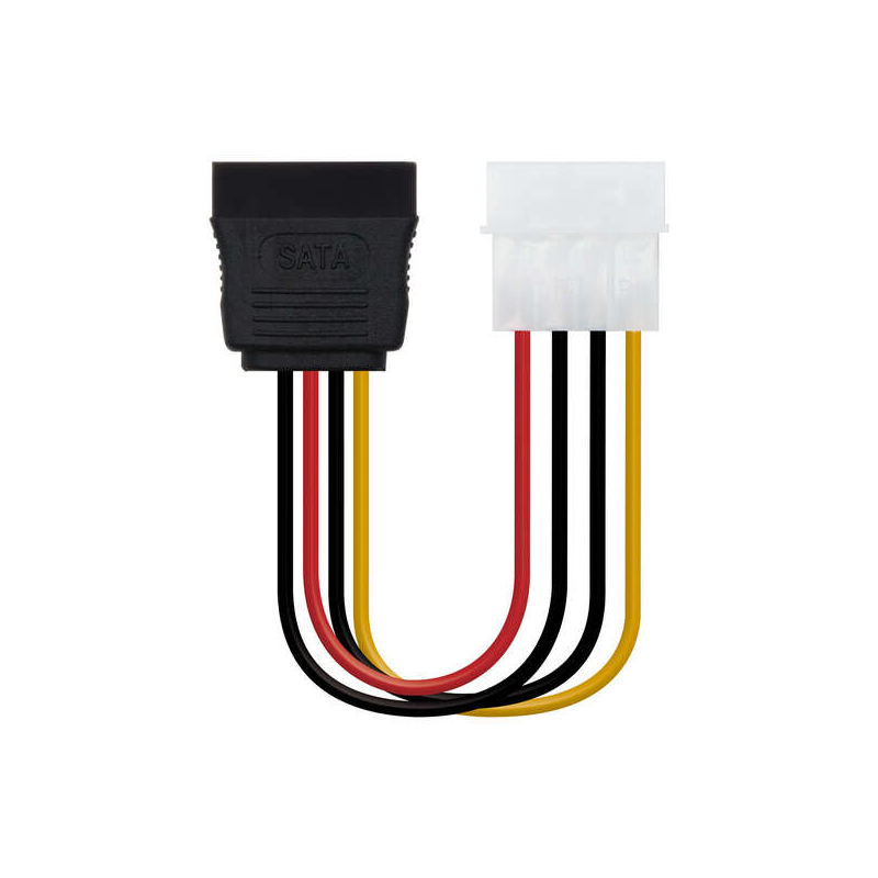 Nanocable Câble d'Alimentation SATA 5.25" Molex 4pin Mâle vers SATA Femelle OEM 0.16m