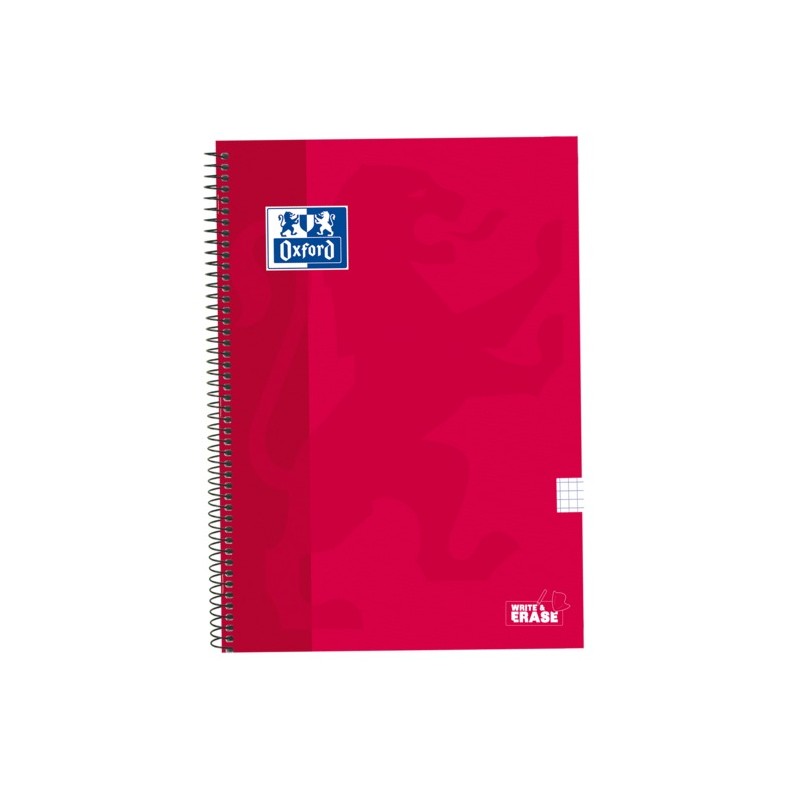 LOT de 5 Oxford School – carnet à spirale classique, couverture Extra rigide, écriture et effacement, folio 4x4 avec marge, 80