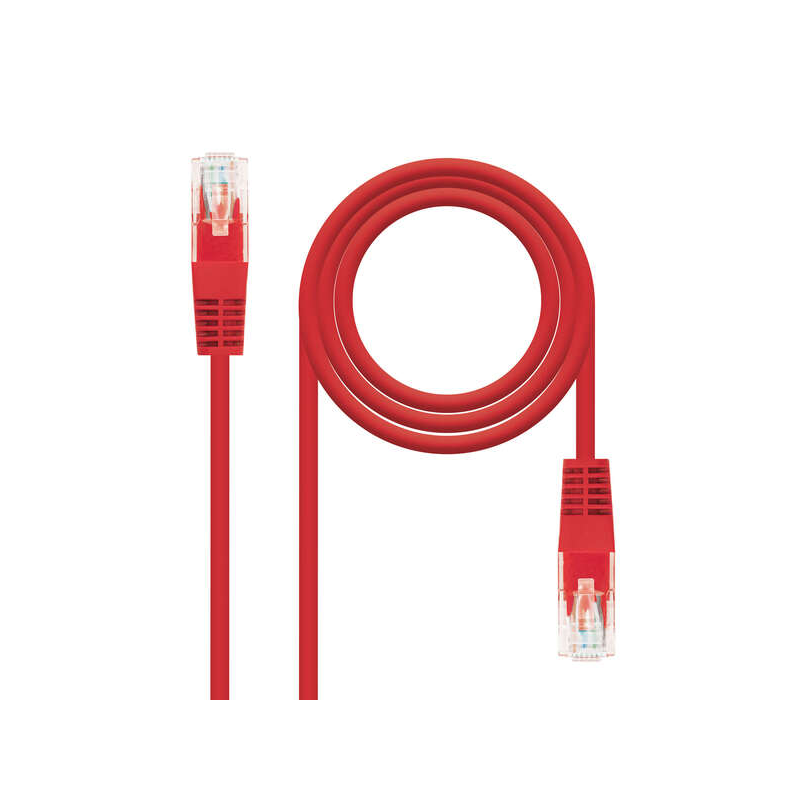 Nanocable Câble Réseau Cordon Patch RJ45 CAT.6 UTP AWG24 - 30 cm - Couleur Rouge