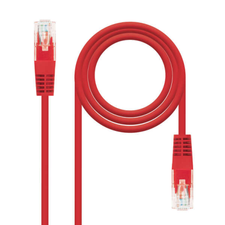 Nanocable Câble Réseau Cordon Patch RJ45 CAT.6 UTP AWG24 - 30 cm - Couleur Rouge