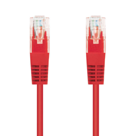 Nanocable Câble Réseau Cordon Patch RJ45 CAT.6 UTP AWG24 - 30 cm - Couleur Rouge