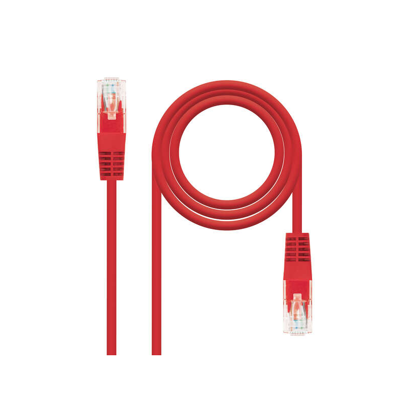 Nanocable Câble Réseau Cordon De Raccordement RJ45 Cat.6 UTP AWG24 0.50m - Couleur Rouge