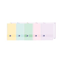 ✅ LOT de 5 Oxford Live&Go Europeanbook 1 Couverture Plastique A4+ 5x5 - 80 Feuilles - Couleurs Assorties couleur en stock