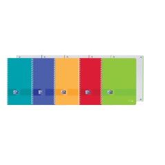 ✅ LOT de 5 Oxford Live&Go Europeanbook 1 Couverture Plastique A4+ 5x5 - Format A4+ - 80 Feuilles - Couleurs Asso en stock