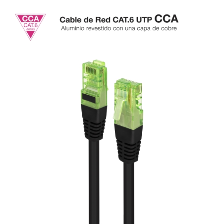 Câble réseau Nanocable Cat.6 UTP AWG26 CCA - Longueur 3 m - Noir