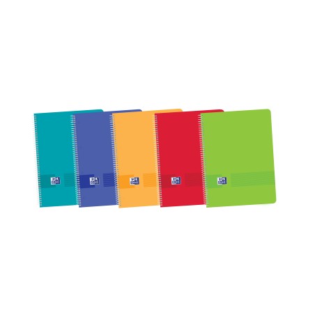 ✅ LOT de 5 Oxford Live & Go Europeanbook A4+ - Couverture plastique - 1 ligne 2 marges - 80 feuilles - Couleurs en stock