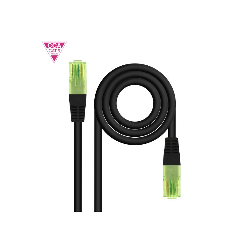 Câble réseau Nanocable Cat.6 UTP AWG26 CCA - Longueur 20 m - Noir