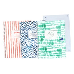 ✅ LOT de 5 Oxford Japandi A4+ Europeanbook - Couverture extra rigide et résistante - 1 ligne et 2 marges pour l en stock