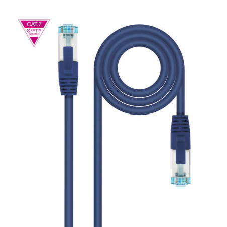 Nanocable Câble Réseau Cat.7 LSZH SFTP PIMF AWG26 25cm - Couleur Bleu