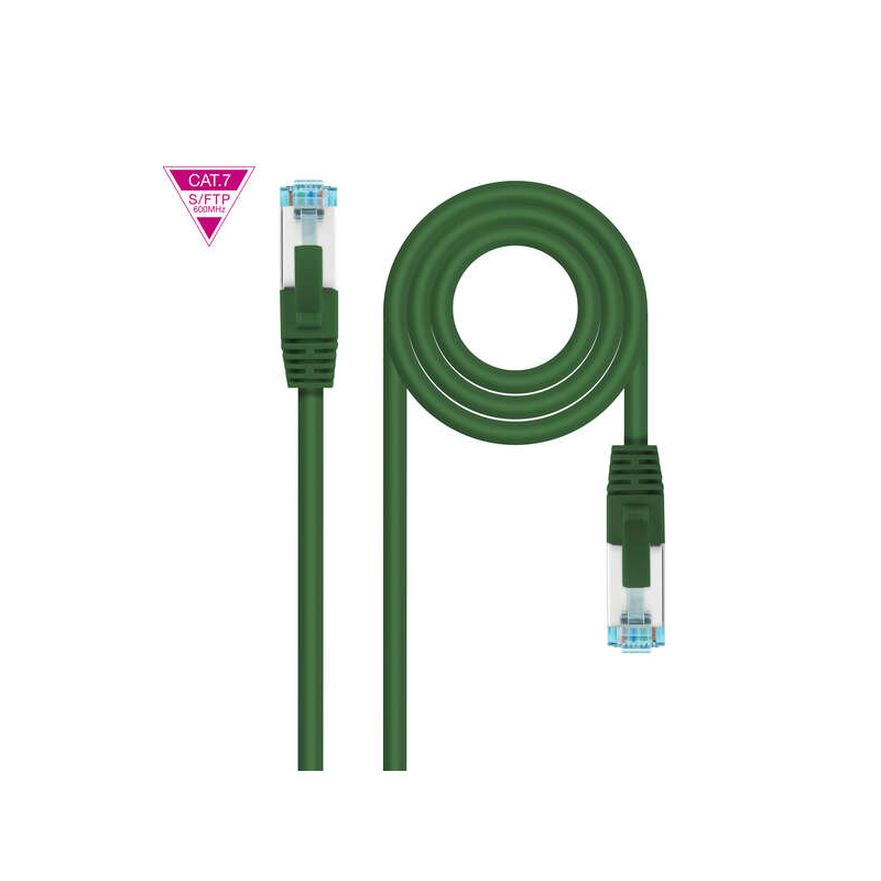 Nanocable Câble Réseau Cat.7 LSZH SFTP PIMF AWG26 25cm - Couleur Verte
