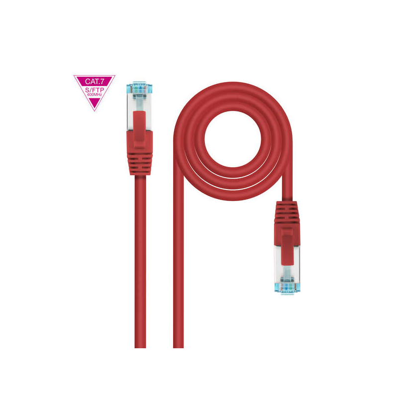 Câble Réseau Nanocable Cat.7 LSZH SFTP PIMF AWG26 25cm - Couleur Rouge