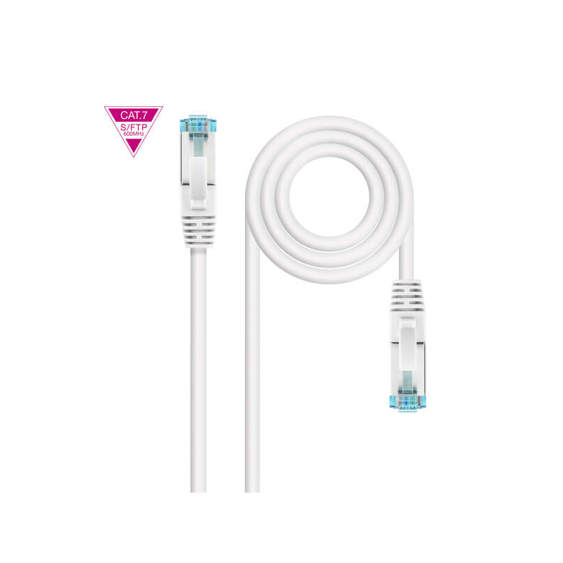 Nanocable Câble Réseau Cat.7 LSZH SFTP PIMF AWG26 25cm - Couleur Blanche