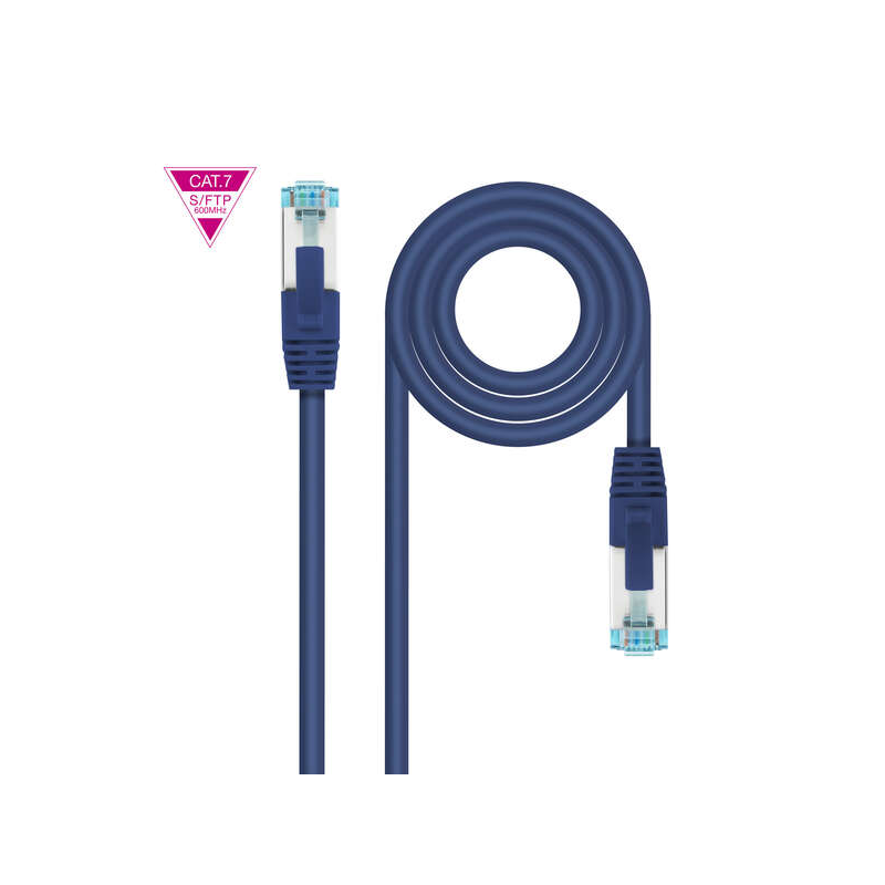 Nanocable Câble Réseau Cat.7 LSZH SFTP PIMF AWG26 30cm - Couleur Bleu
