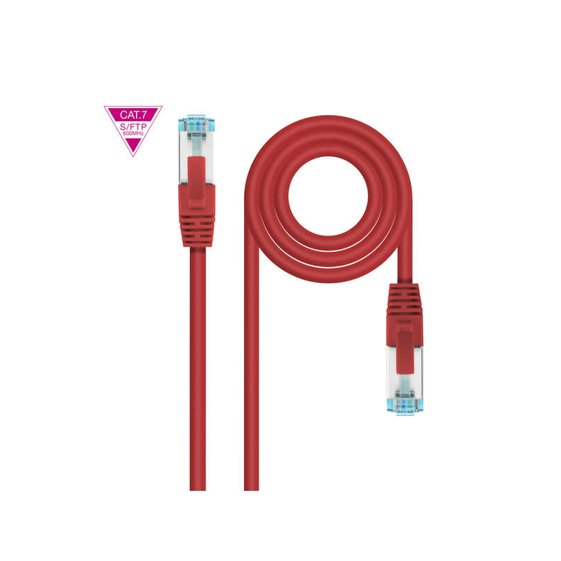 Câble Réseau Nanocable Cat.7 LSZH SFTP PIMF AWG26 30cm - Couleur Rouge