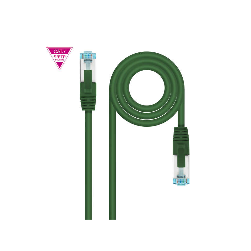 Nanocable Câble Réseau Cat.7 LSZH SFTP PIMF AWG26 1m - Couleur Verte