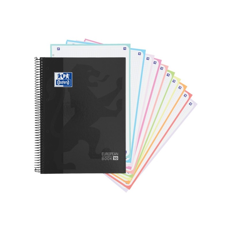 LOT de 5 Oxford School Classic A4+ Livre européen à couverture extra rigide – 10 5 x 5 – 150 feuilles – Couleur noir