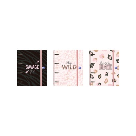 ✅ LOT de 10 Classeur européen Oxford Animal Print - Couverture extra rigide avec motif imprimé animal - Dos de en stock