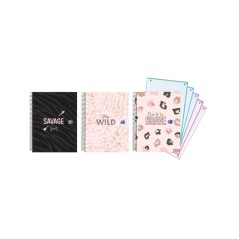 ✅ LOT de 5 Oxford Animal Print A4+ Europeanbook 5 Couverture Extra Rigide - Grille 5x5 - 120 Feuilles - 3 Modèl en stock