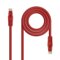 Cordon de raccordement pour câble réseau Nanocable RJ45 LSZH Cat.6a UTP AWG24 1m - Couleur rouge