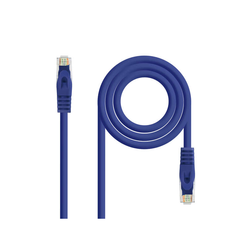Cordon de raccordement pour câble réseau Nanocable RJ45 LSZH Cat.6a UTP AWG24 2m - Couleur bleue